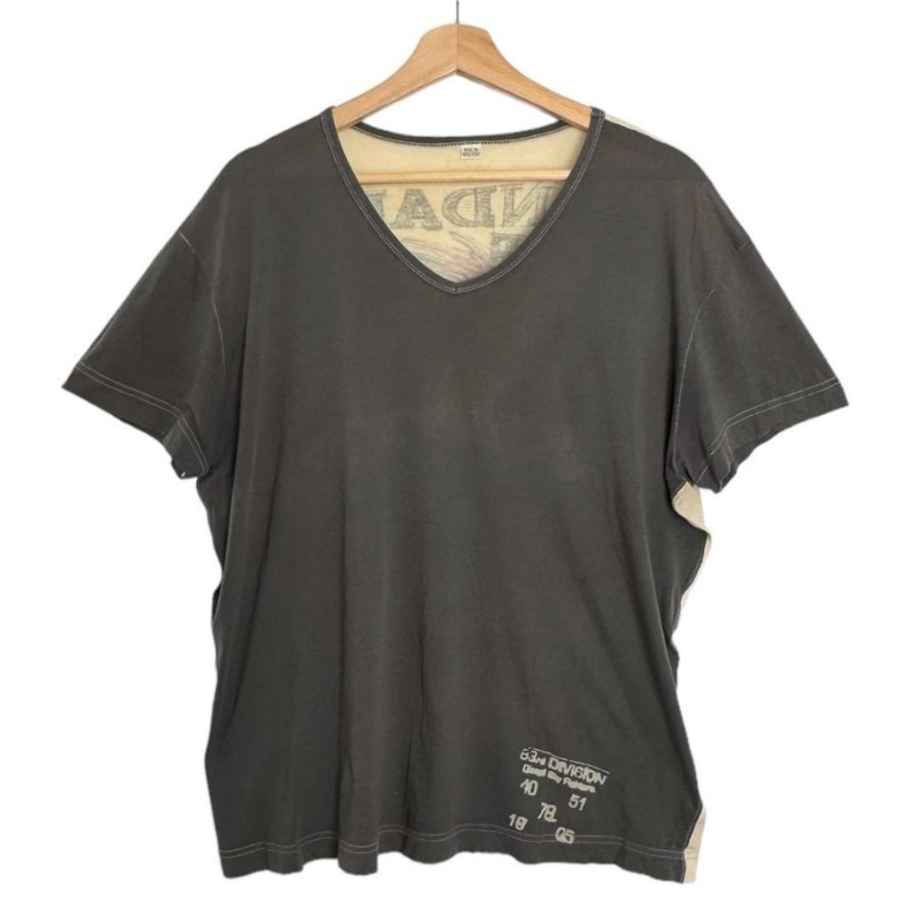 Rare Vintage Diesel Made in Hong Kong V Neck Light Weight Graphic T Shirt Size M